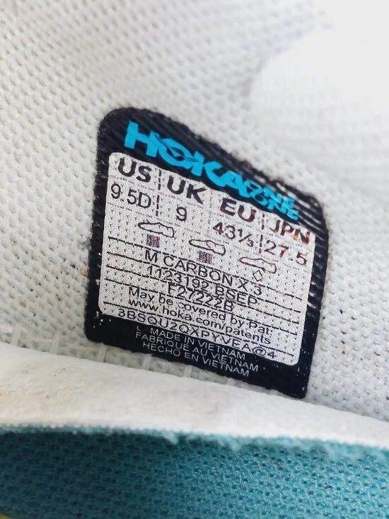 Hoka One One Carbon X 3 Men's Billowing Sail/Evening Primrose Running Shoes 9.5D - Picture 9 of 12